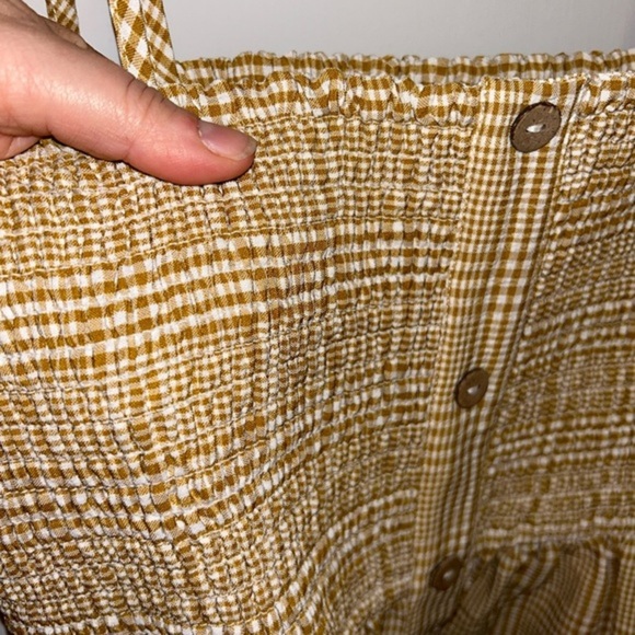 entro spaghetti strap, ruched, button front, hidden pockets sundress - sz LG - Picture 4 of 12